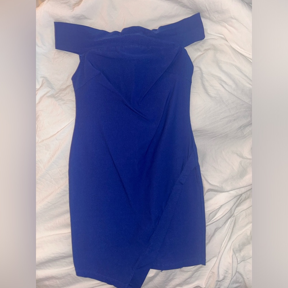 Blue Off The Shoulder Dress